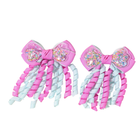 Set of colorful hair ties with bows