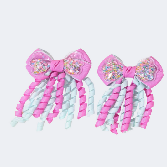 Set of colorful hair ties with bows