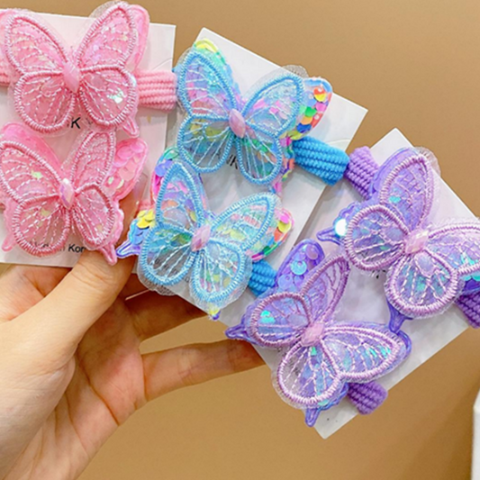 Colorful butterfly-shaped hair accessories