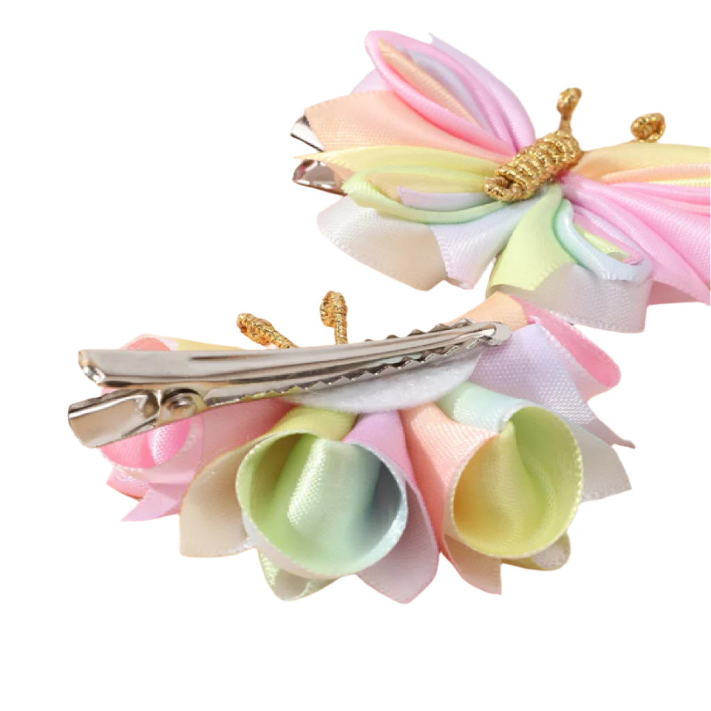 Butterfly Fabric Hair Clips 2pcs