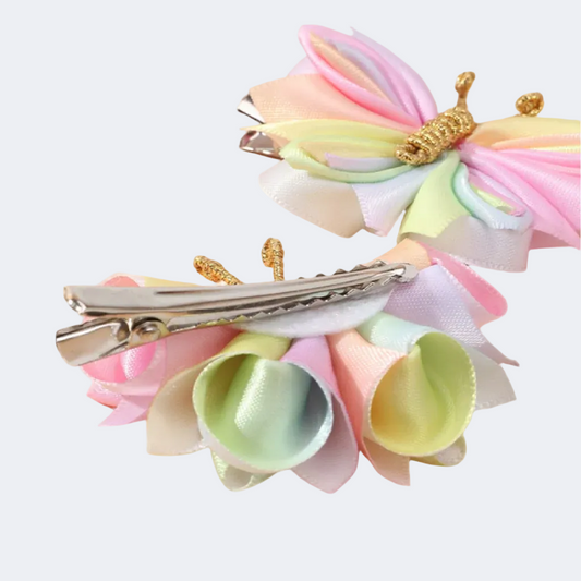 Butterfly Fabric Hair Clips 2pcs