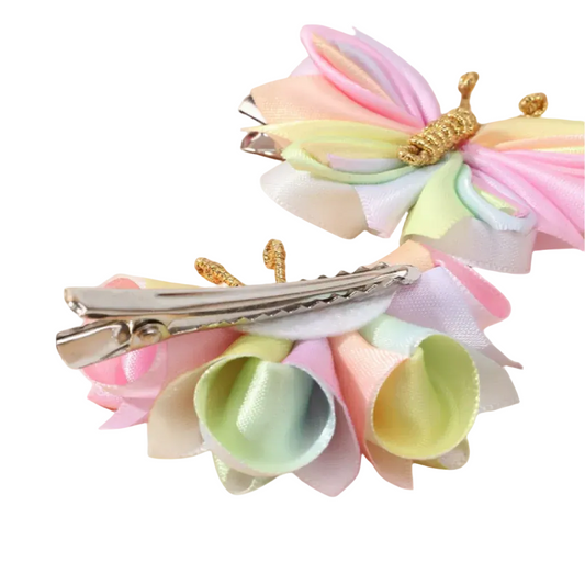 Butterfly Fabric Hair Clips 2pcs