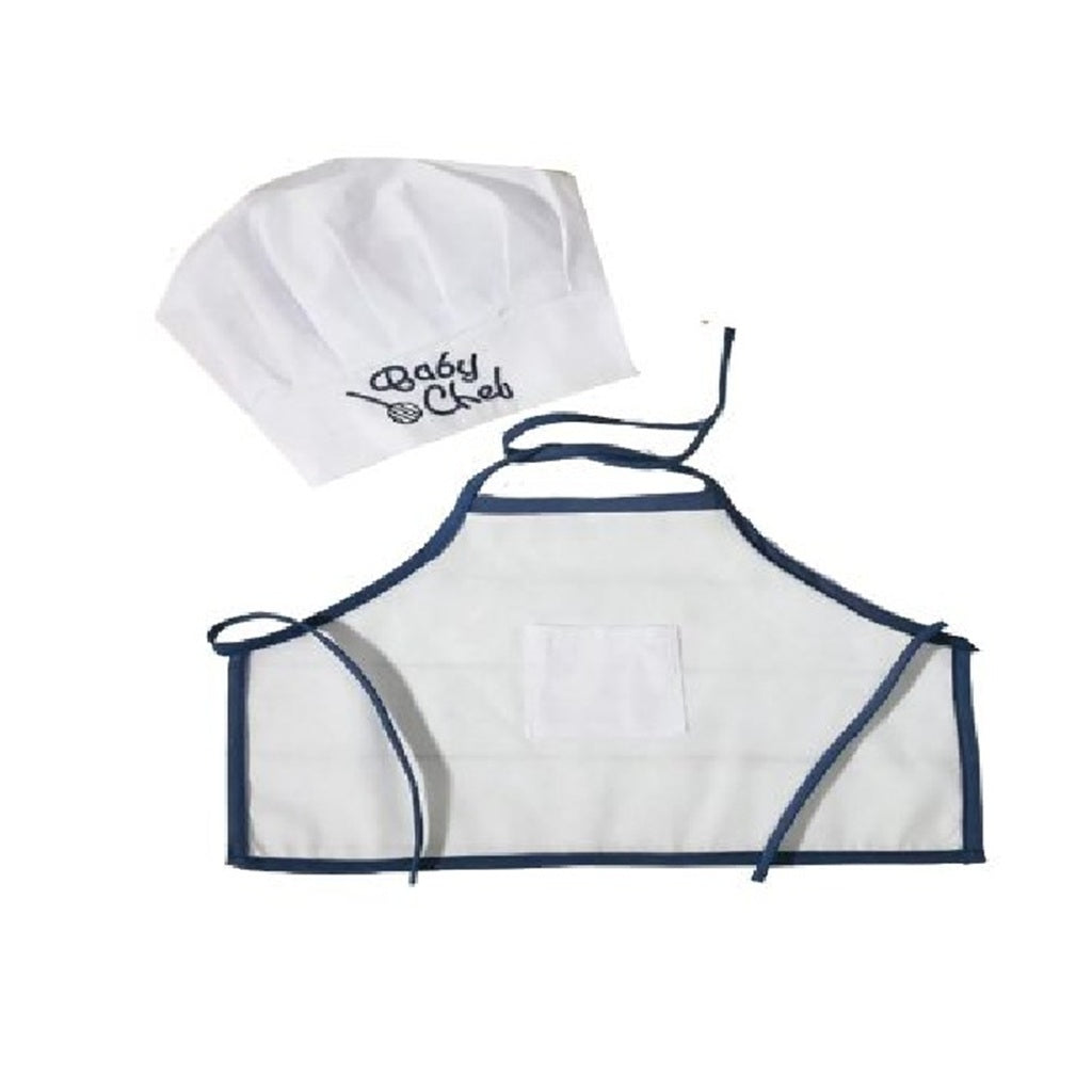 White bikini top with navy straps and matching cap