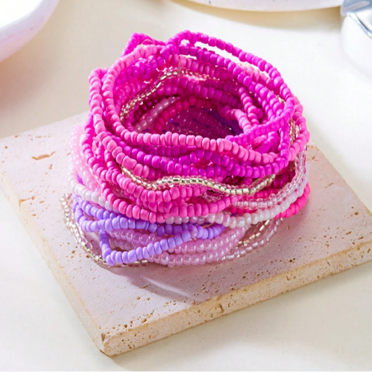 Colorful Pink Bracelets Pack of 20