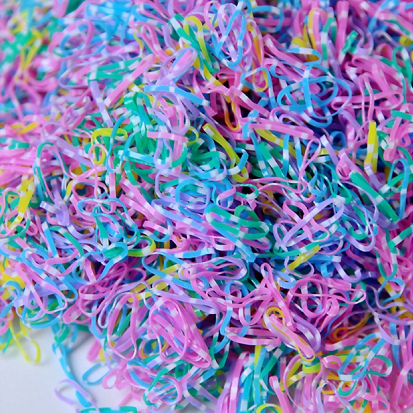 Disposable Hair Ties – Rainbow Swirl Mix 1000 pcs