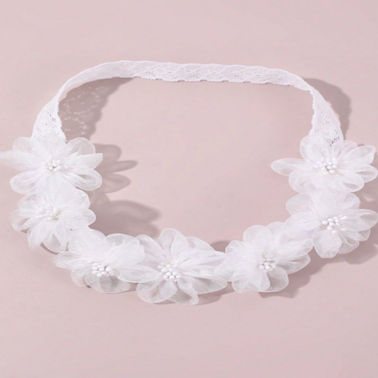 White floral headband