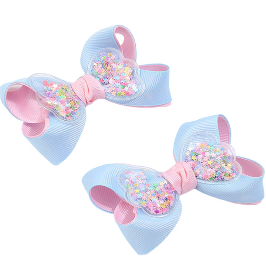 Glitter Butterfly Wings Bow Hair Clips