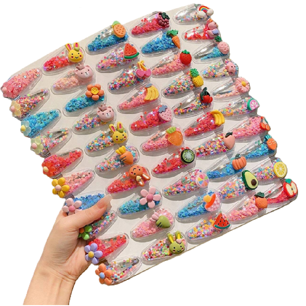 Colorful resin charms with various designs