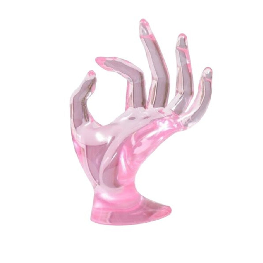 Pink and clear hand-shaped object