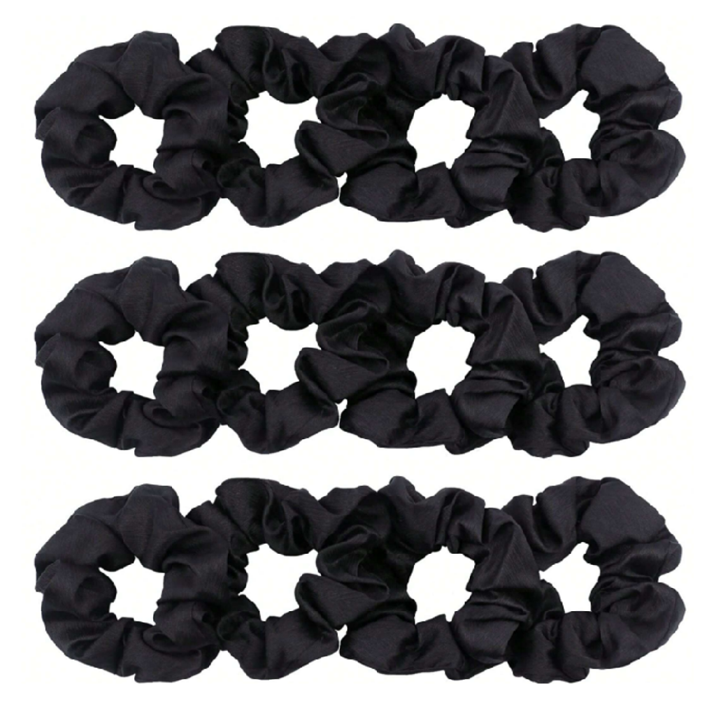 Set of black scrunchies