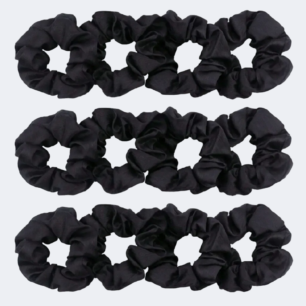 Set of black scrunchies
