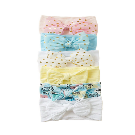 A set of colorful headbands with different patterns