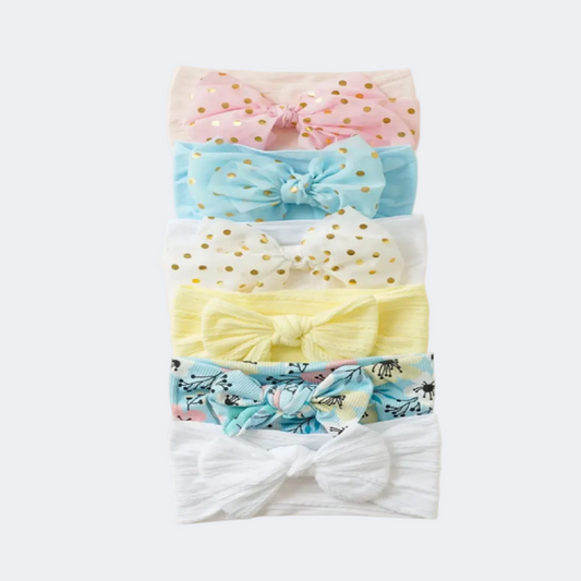 A set of colorful headbands with different patterns