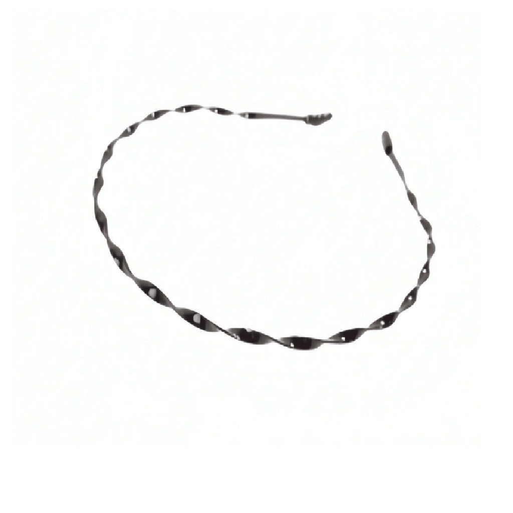Set of black headbands with wavy design