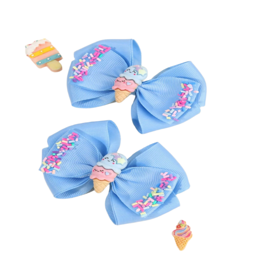 Sweet Ice Cream Bow Clips