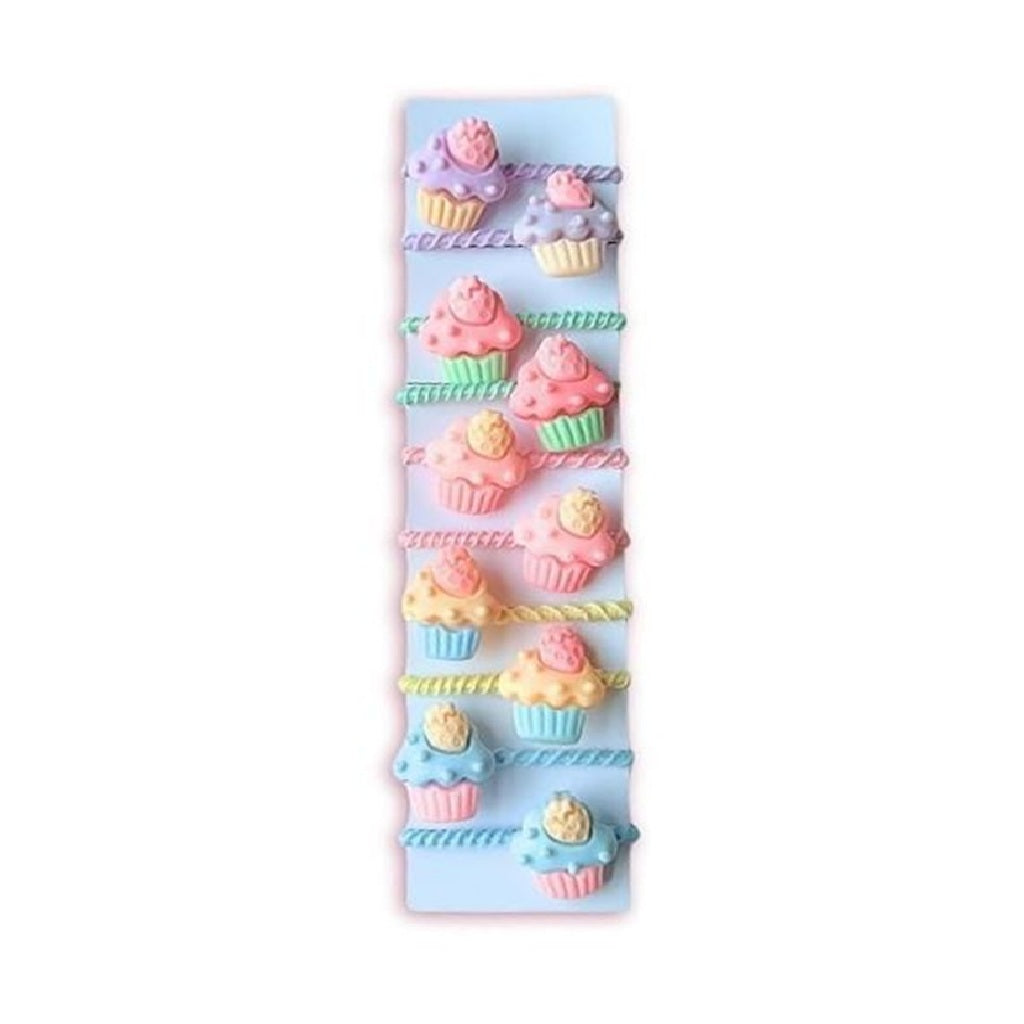 Pastel-colored cupcake-shaped erasers