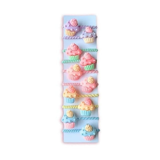 Pastel-colored cupcake-shaped erasers