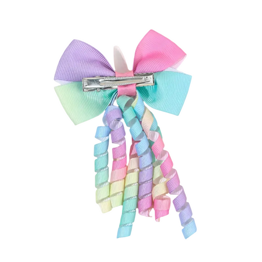 Unicorn Multicolor Hair Bow Clips