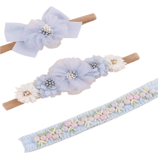 Vintage Bow Lace Flower Headbands 3 pcs