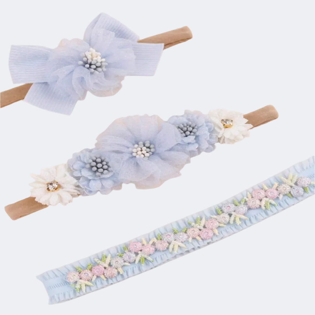 Vintage Bow Lace Flower Headbands 3 pcs