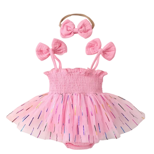Pink Birthday Baby Tutu Dress & Headband
