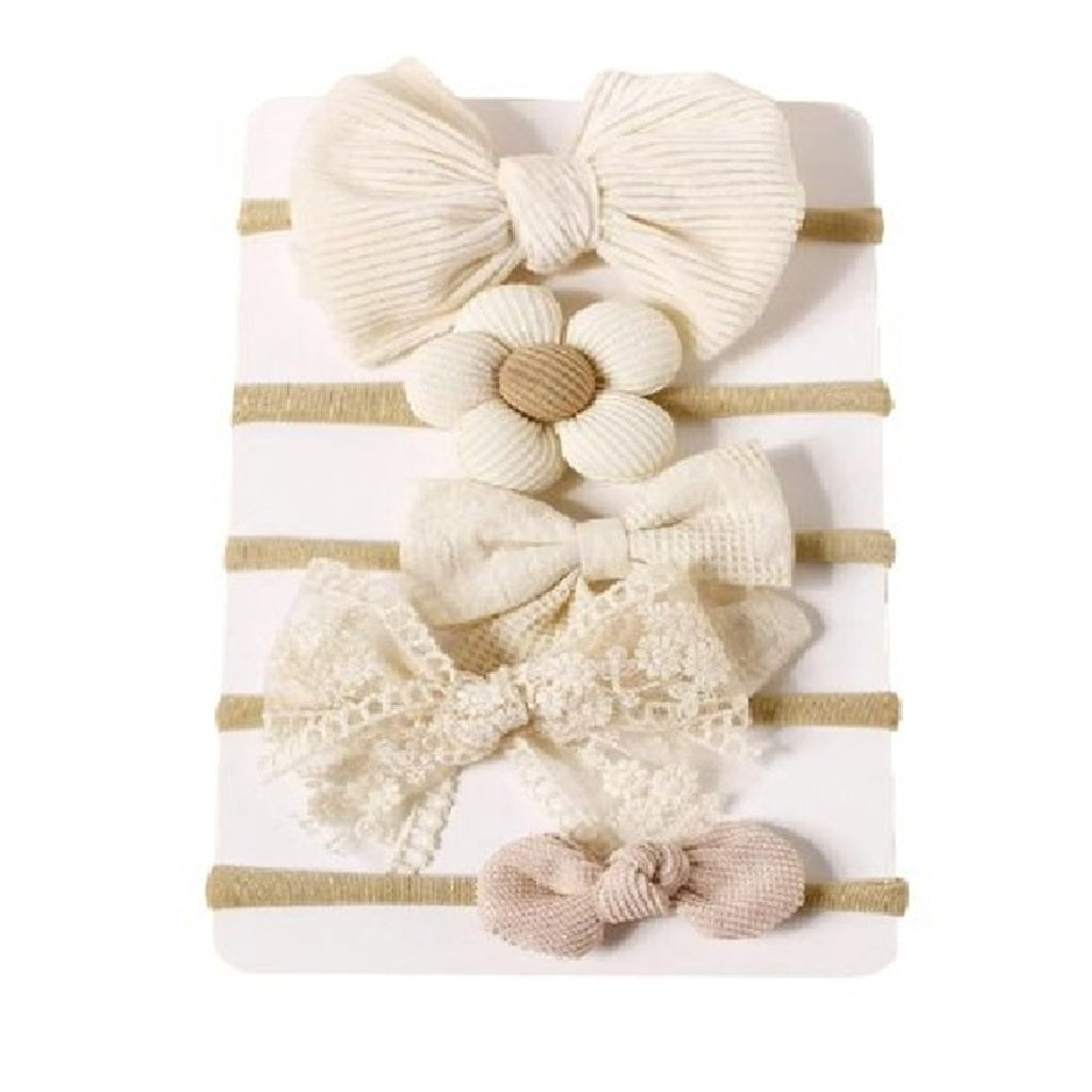 Set of five decorative hair bows