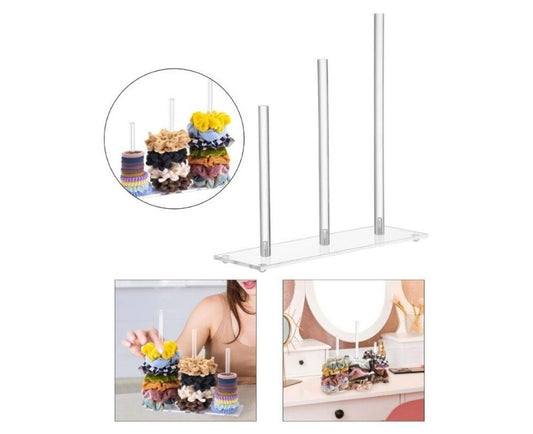 Transparent Hair Scrunchie & Claw Clip Organizer Set of 3