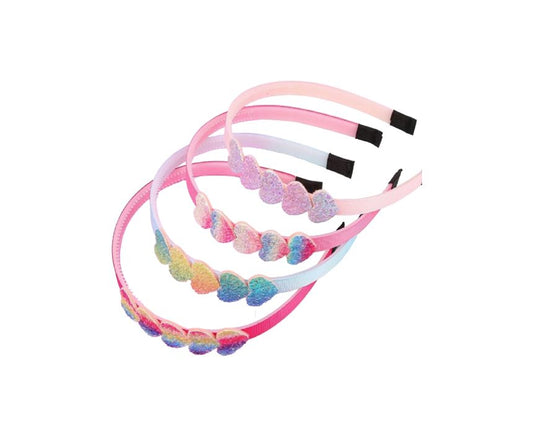 Glittery Heart Headbands 4 pcs