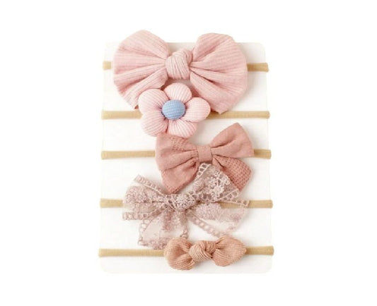 Set of pink hair bows