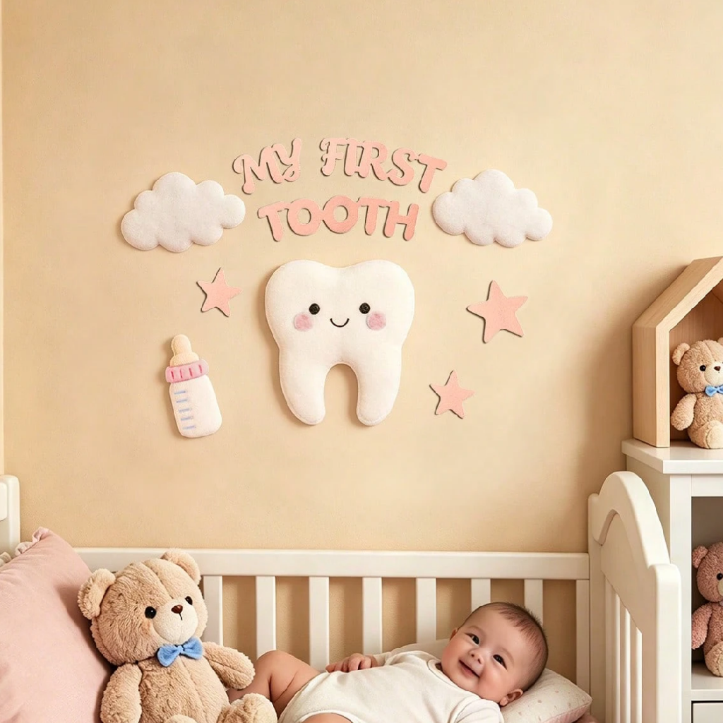 Baby Pink First Tooth Wall Decor