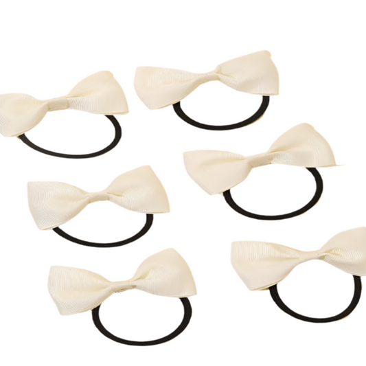 White bow hair ties 