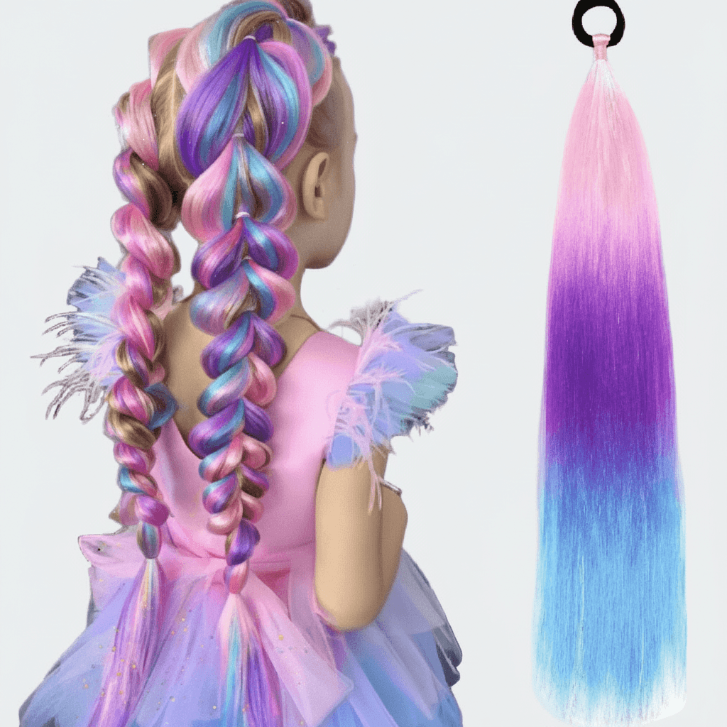 Bubble Braid Hair Extensions Pink Purple Blue