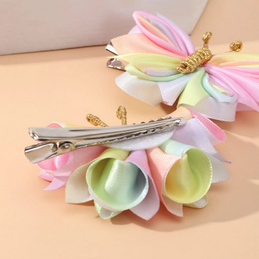 Butterfly Fabric Hair Clips 2pcs