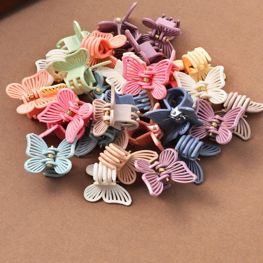 Collection of colorful butterfly-shaped hair clips