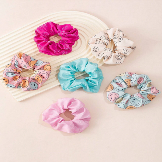 Set of colorful scrunchies