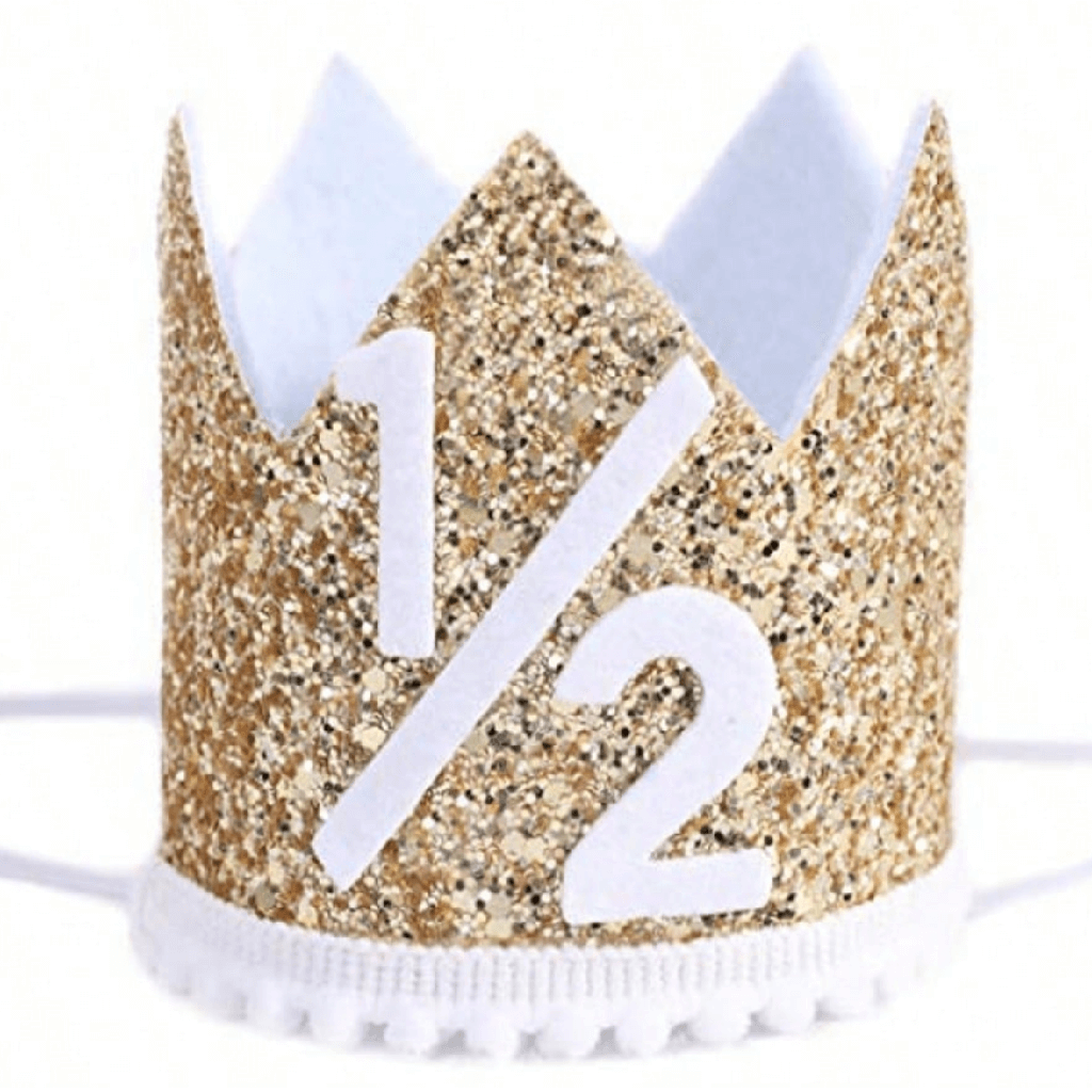 Glitter Birthday Crown in Gold White