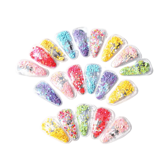 Glitter Confetti Hair Clips