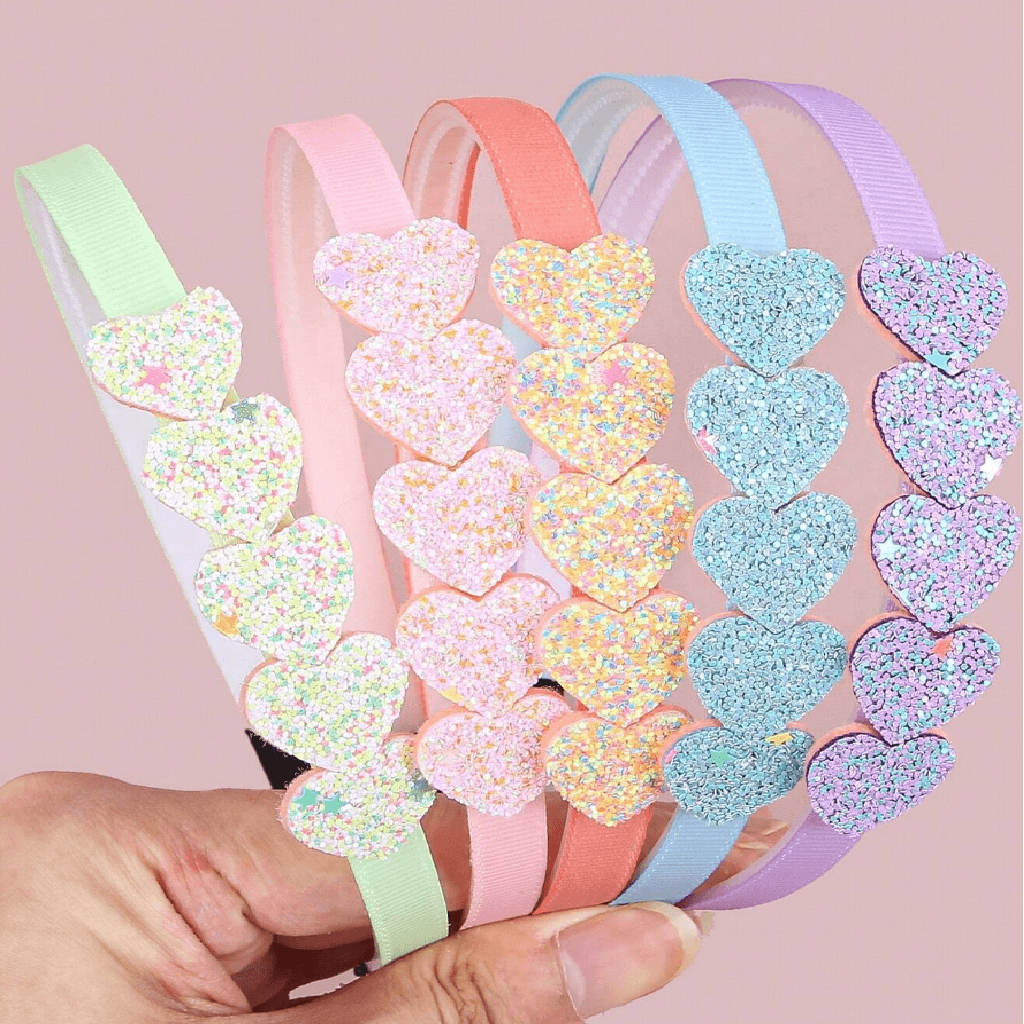 Glittery Love Headbands