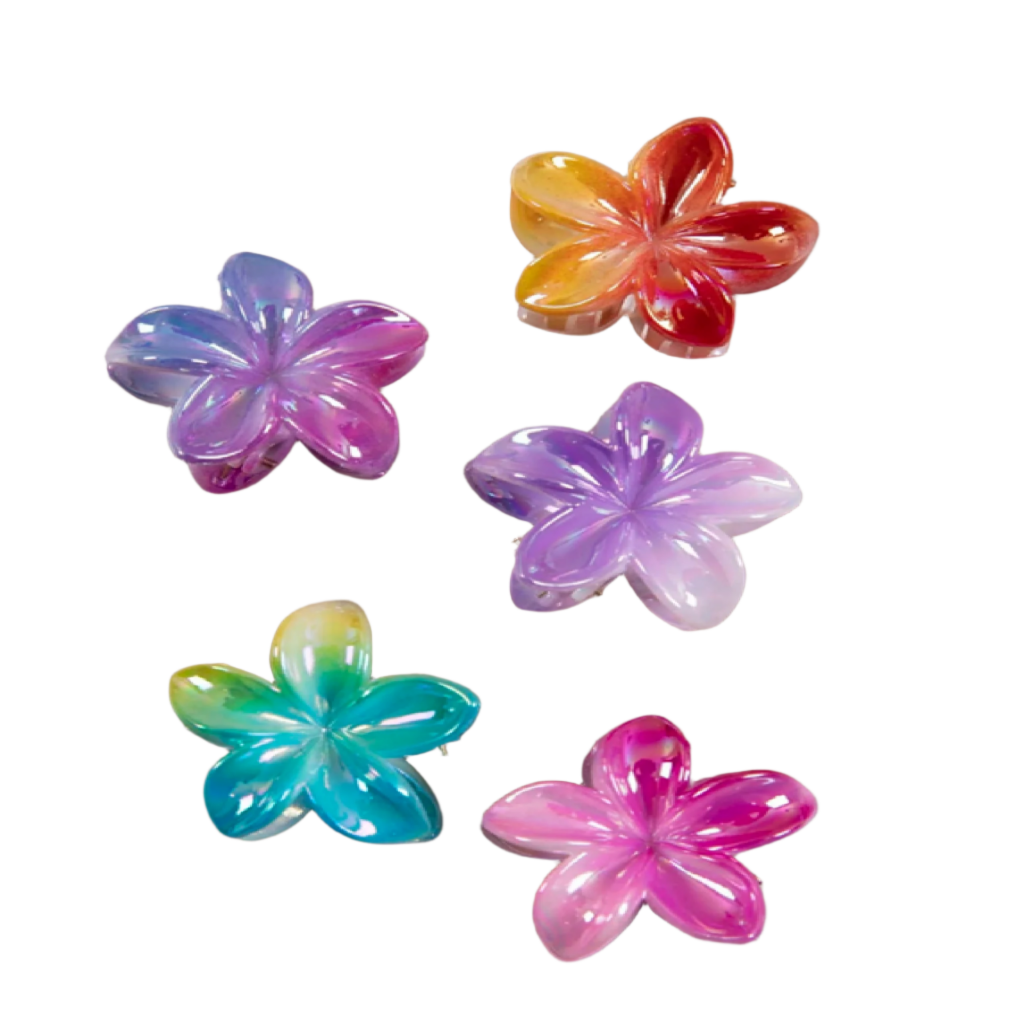 Glossy Tropical Flower Claw Clip 1pc