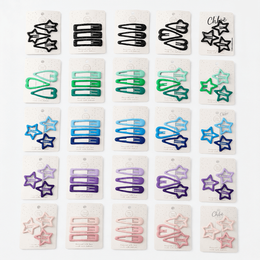 Hair Clips Heart Star