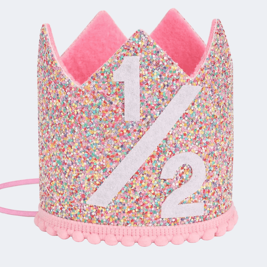 Half Birthday Glitter Crown