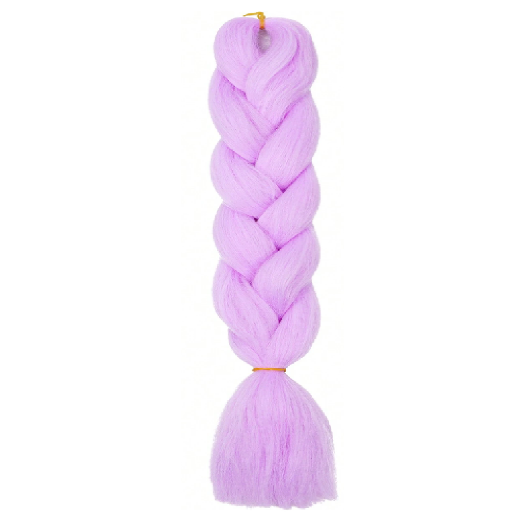 Purple braided hair extension on a white background
