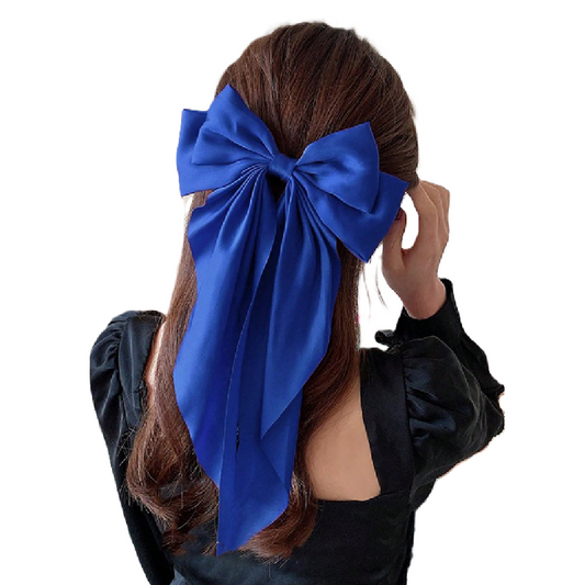 Large Hair Bow Barrette in Blue 1pc