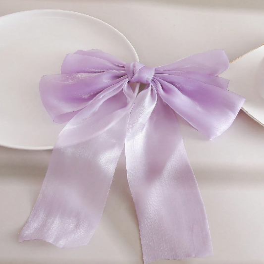 Mesh Bow Hair Clip in light Purple 1pc
