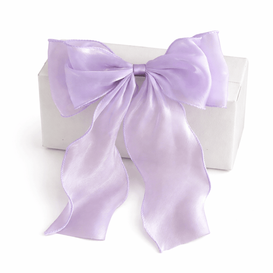 Mesh Bow Hair Clip in Purple