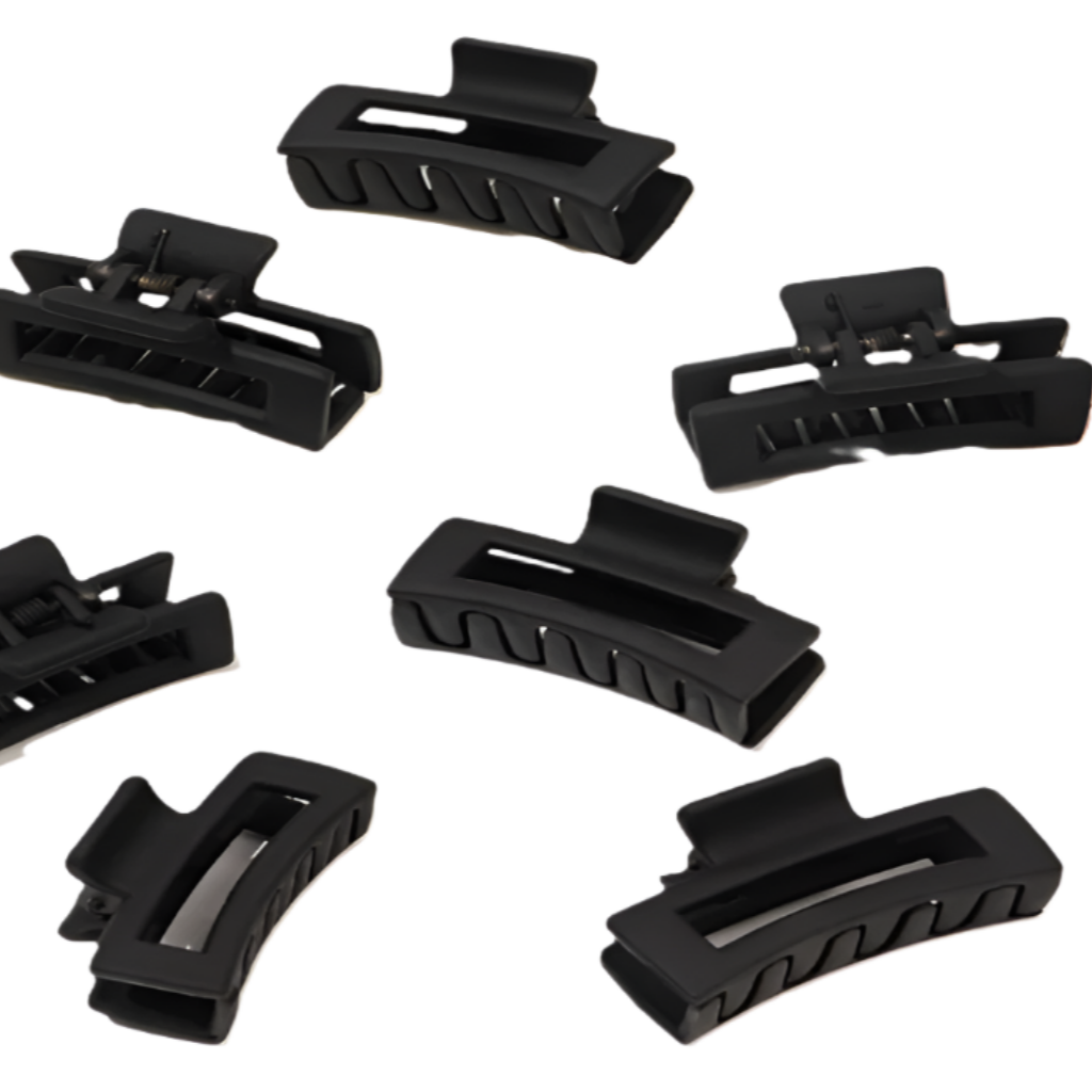 Set of black hair clips