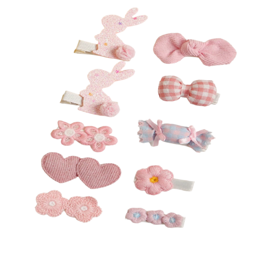 Set of pink hair accessories