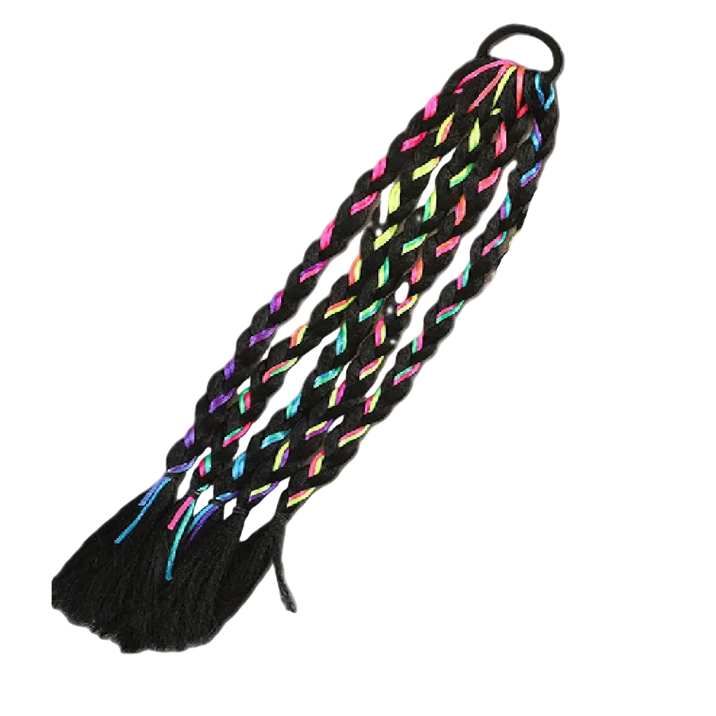 Black Braided Extension - Rainbow Threads for Kids | TinyTwist Lebanon