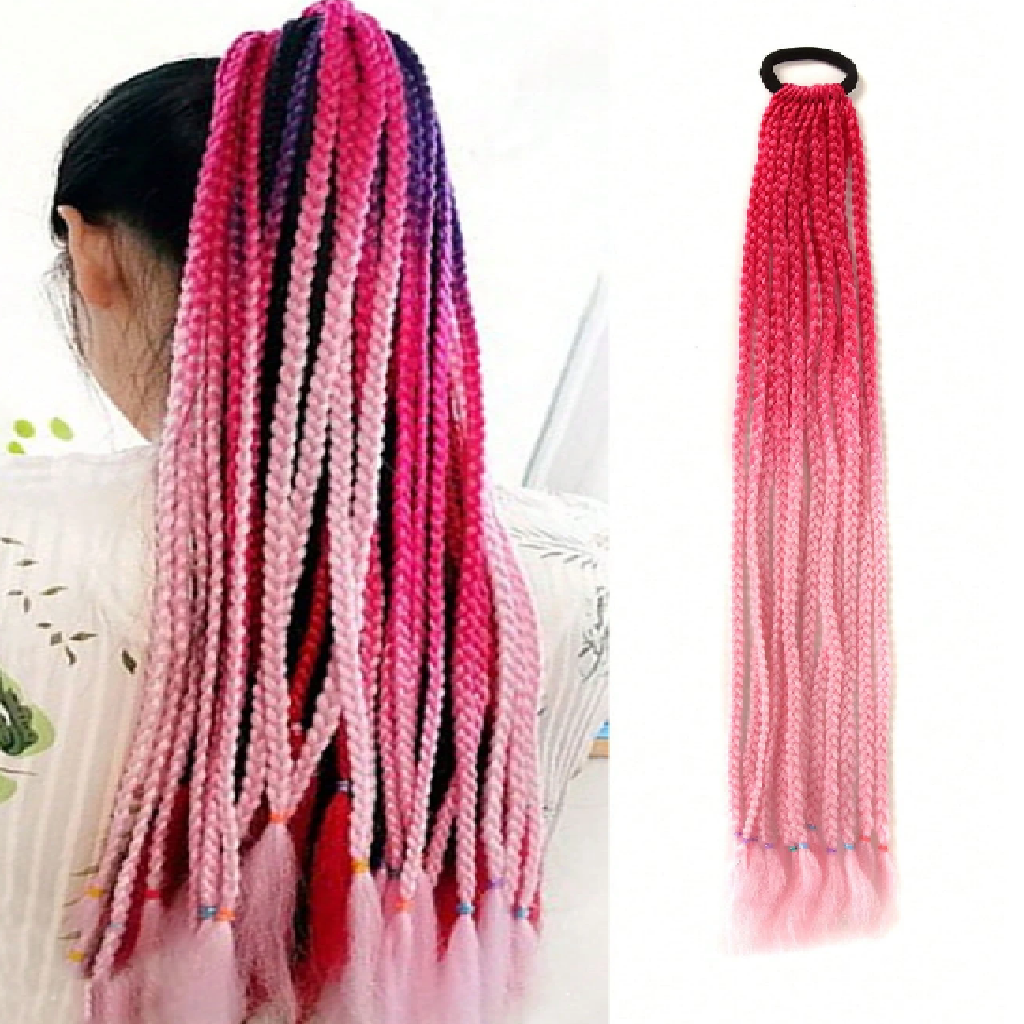 Pre Braided Ombre Pink Hair Extensions 1pc