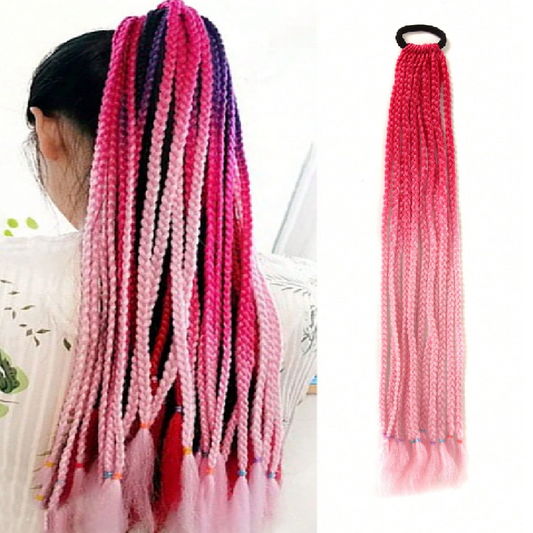 Pre Braided Ombre Pink Hair Extensions 1pc